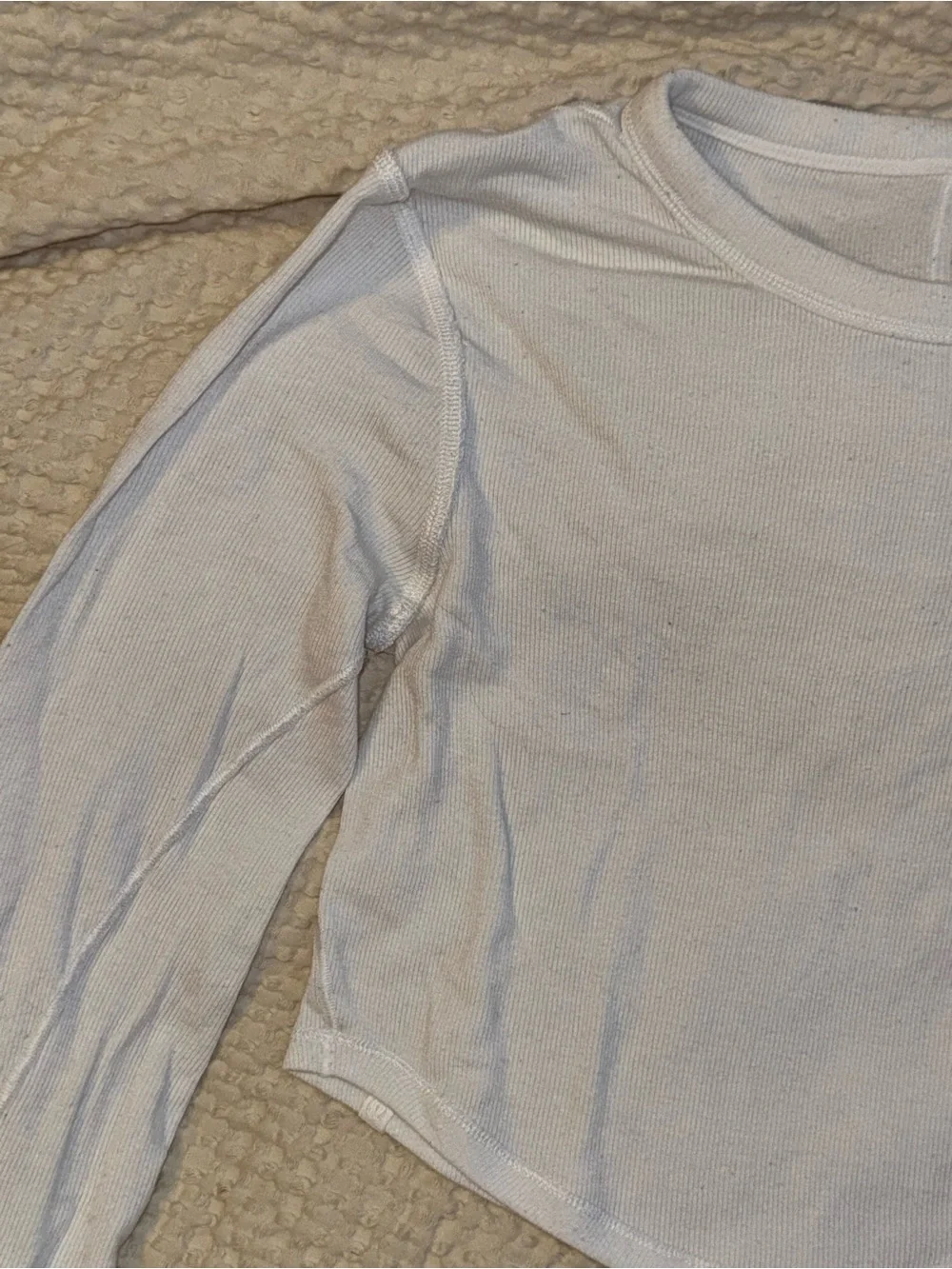 lululemon Hold Tight Cropped Long Sleeve in white, size 4 -